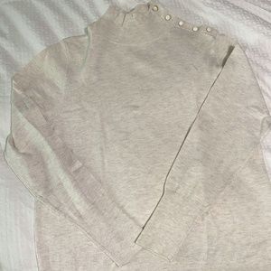 Shoulder Button Turtleneck Sweater, Size XL